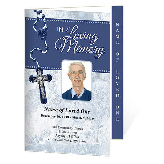 Crucifix 4-Sided Graduated Funeral Program Template.