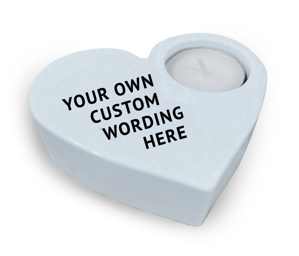 Custom Stone Heart Memorial Tea Light Candle Holder