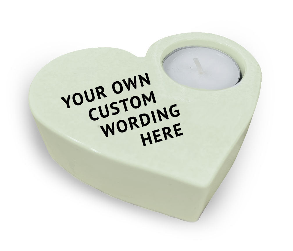 Custom Stone Heart Memorial Tea Light Candle Holder