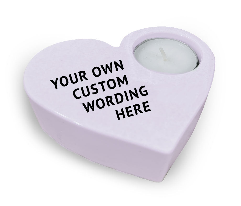 Custom Stone Heart Memorial Tea Light Candle Holder