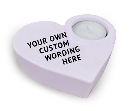 Custom Stone Heart Memorial Tea Light Candle Holder