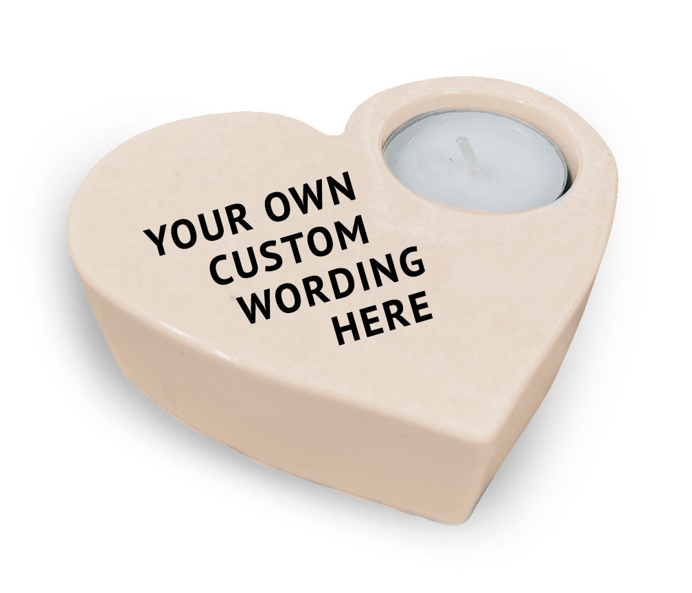 Custom Stone Heart Memorial Tea Light Candle Holder