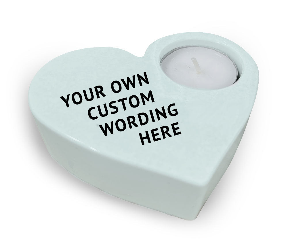 Custom Stone Heart Memorial Tea Light Candle Holder