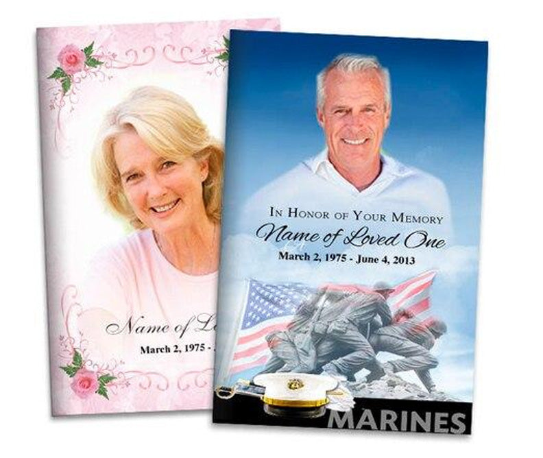 Custom Funeral Program Cover Center Fold Template – Funeral Program ...