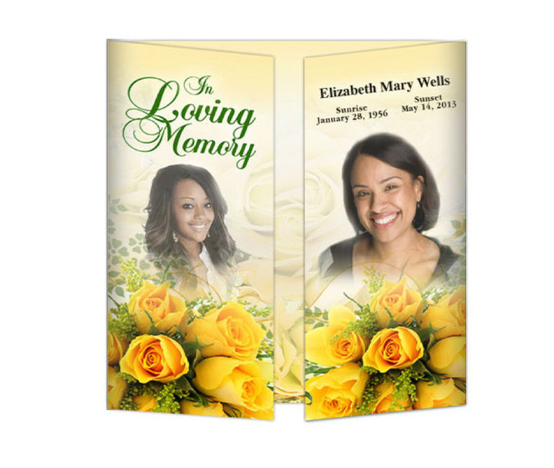 Custom Funeral Program Cover Gatefold Template.