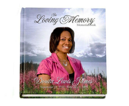 Custom Hardcover Perfect Bind Funeral Guest Book.