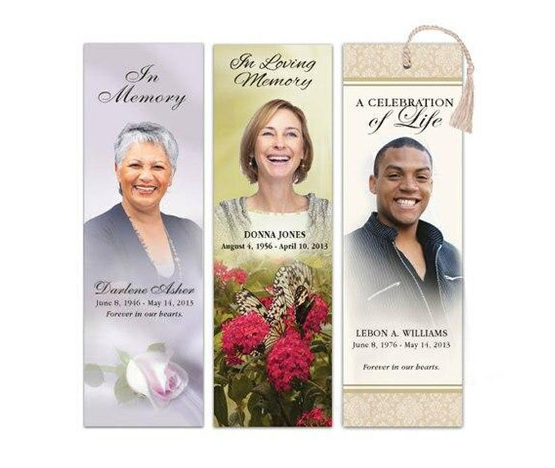 Custom Funeral Memorial Bookmark Template.