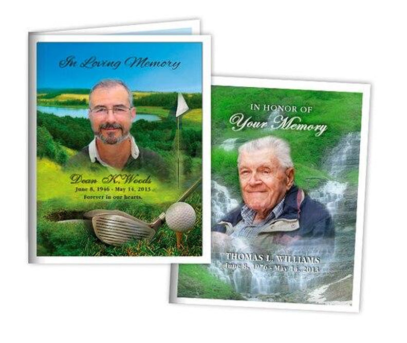 Custom Cover Small Memorial Card Template.