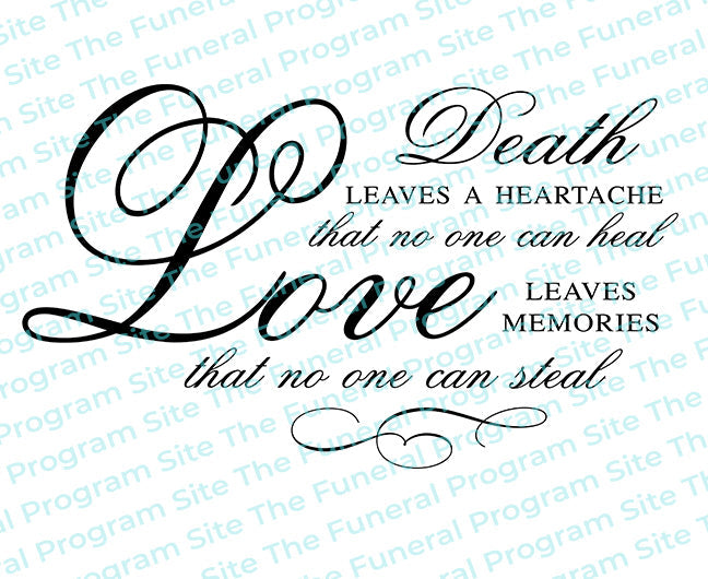 Death Is A Heartache Funeral Poem Word Art.