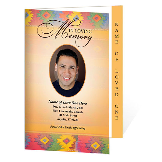 Decolores 4-Sided Graduated Funeral Program Template.