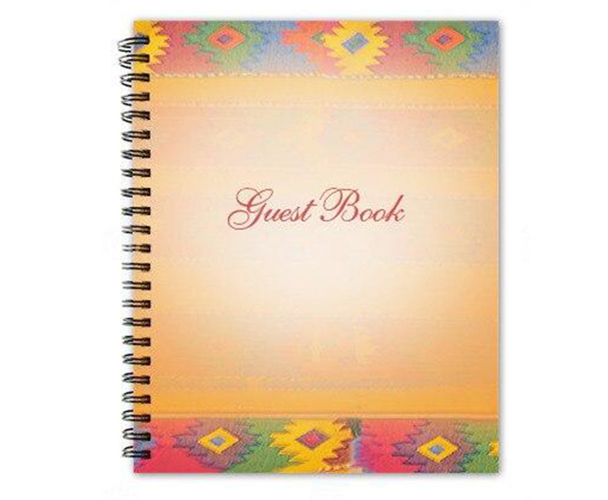 DeColores Spiral Wire Bind Memorial Funeral Guest Book.