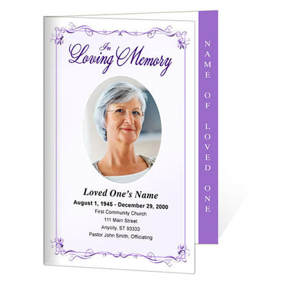 Delicate 4-Sided Graduated Funeral Program Template.