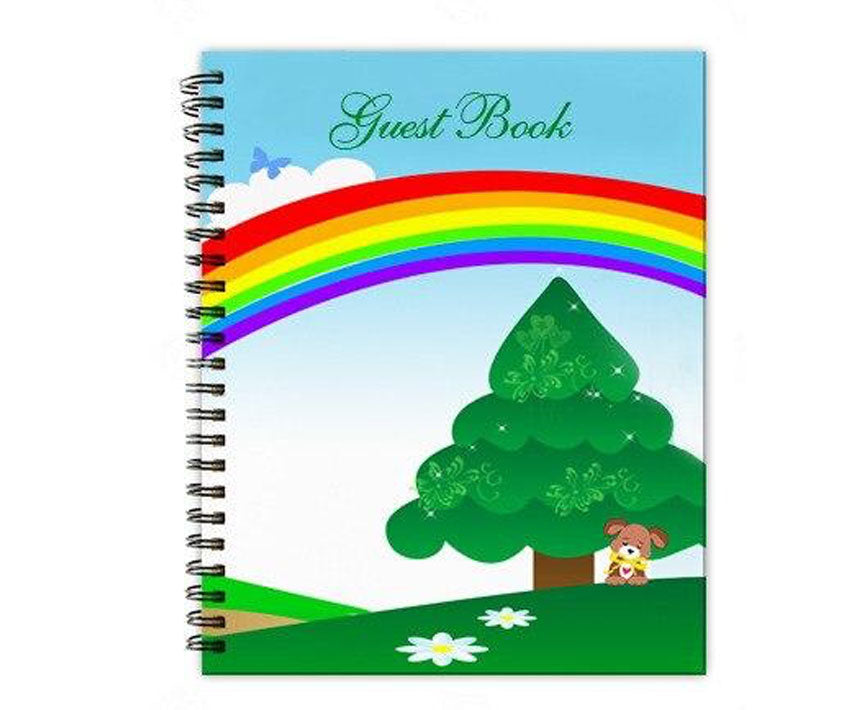 Delight Spiral Wire Bind Memorial Funeral Guest Book.