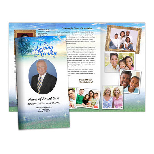 Destiny Trifold Funeral Brochure Template.