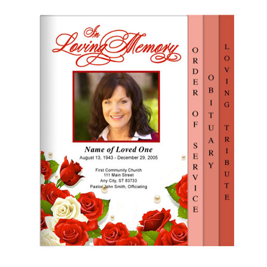 Diva 8-Sided Graduated Funeral Program Template.
