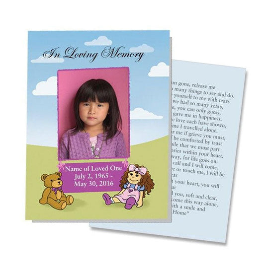 Doll Small Memorial Card Template.