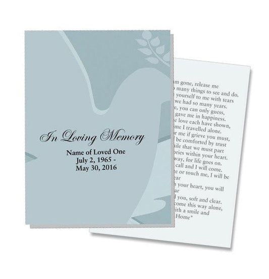 Dove Small Memorial Card Template.