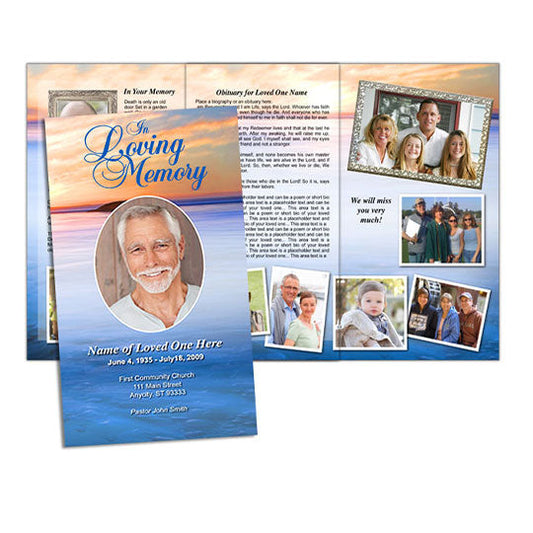 Dusk TriFold Funeral Brochure Template.