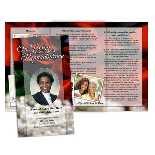 Elegance TriFold Funeral Brochure Template.