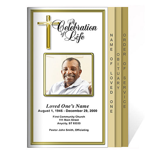 Embassy 8-Sided Graduated Funeral Program Template.