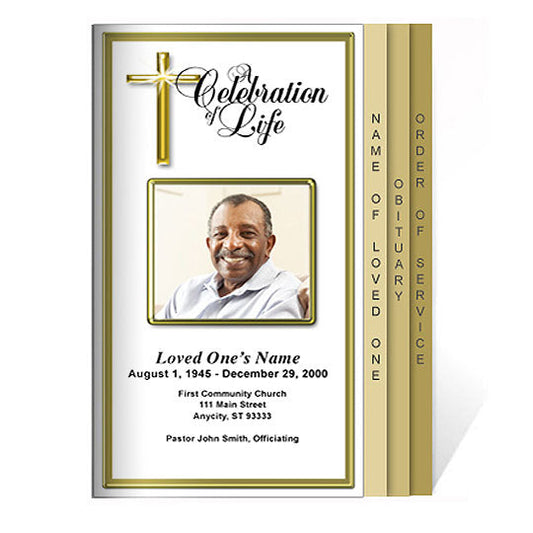 Embassy 8-Sided Graduated Funeral Program Template.