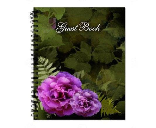 Essence Spiral Wire Bind Memorial Guest Registry Book.