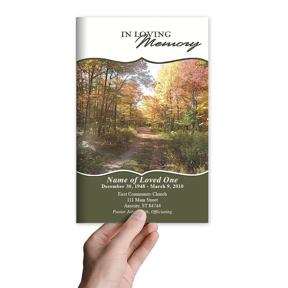 Fall Funeral Program Template.