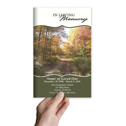 Fall Funeral Program Template.