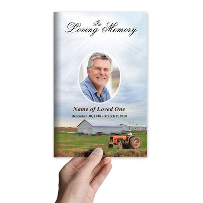 Farm Funeral Program Template.