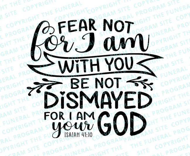 Fear Not Bible Verse Word Art.