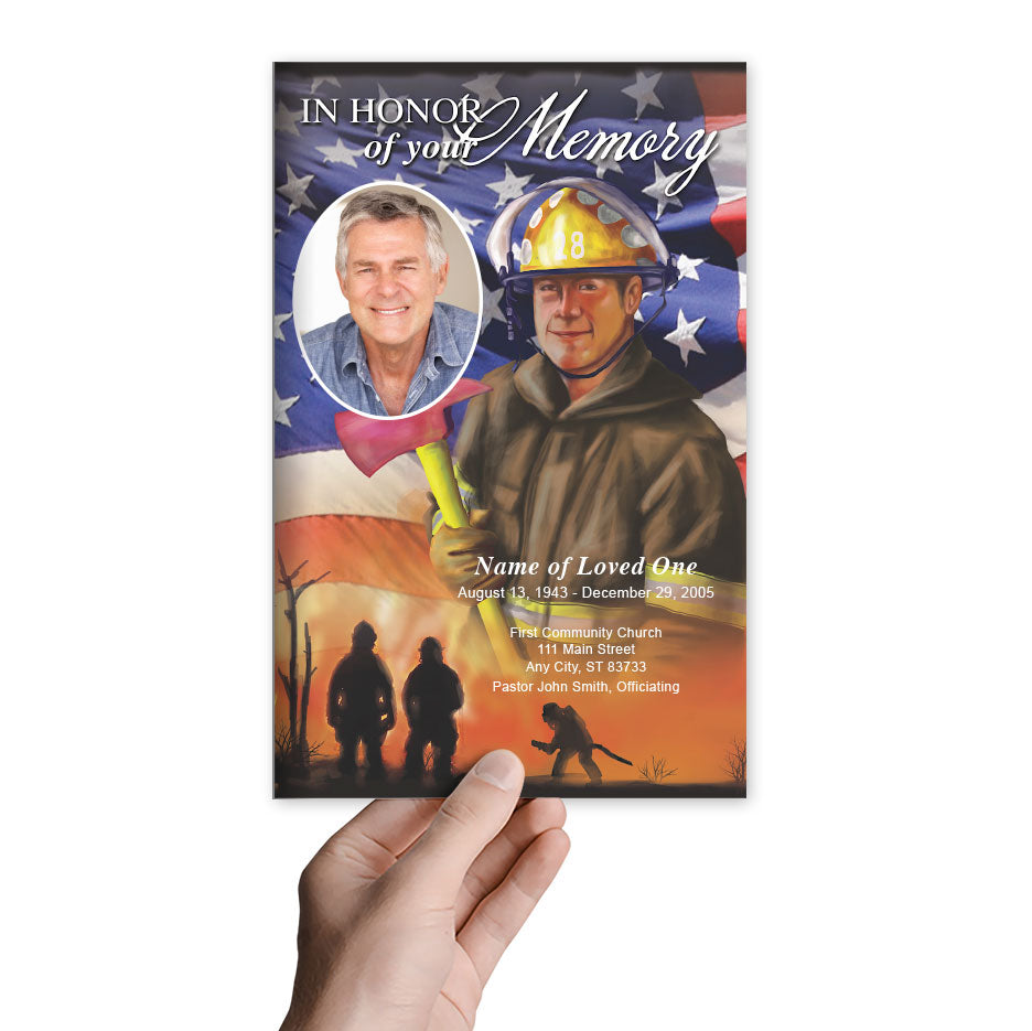 Fireman Funeral Program Template.