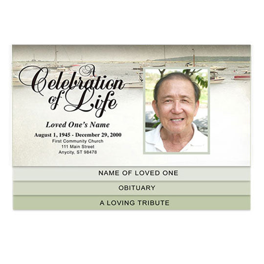 Fishing 8-Sided Graduated Bottom Fold Program Template.