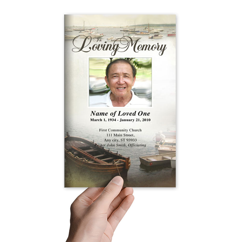 Fishing Funeral Program Template.