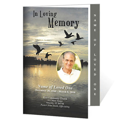 Flight 4-Sided Graduated Funeral Program Template.