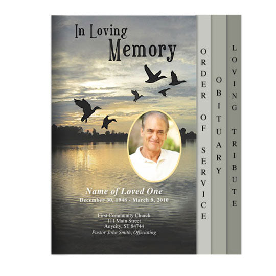 Flight 8-Sided Graduated Funeral Program Template.