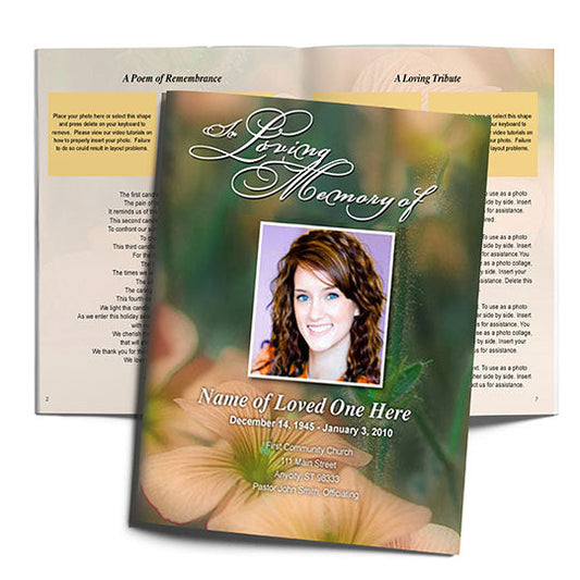 Floral Funeral Booklet Template.