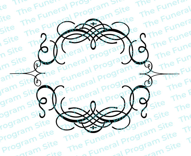 Florentine Elegant Vector Flourish Border Template Funeral Program