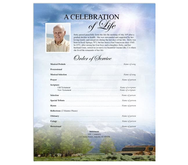 Outdoor Funeral Flyer Template – Funeral Program-Site Funeral Programs ...
