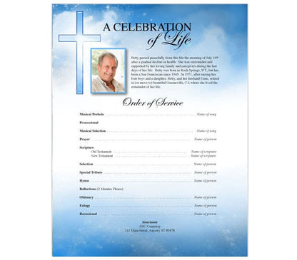 Heaven Funeral Flyer Template.