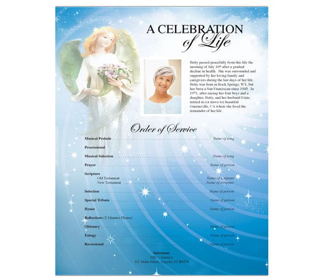 Angelic Funeral Flyer Template.
