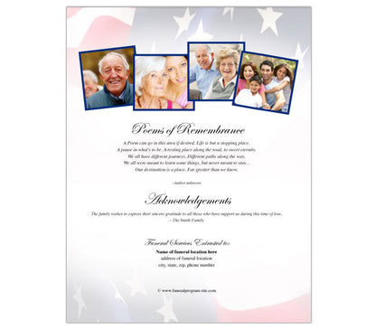 U.S. Flag Funeral Flyer Template.