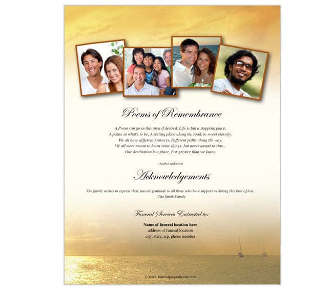 Island Funeral Flyer Template.