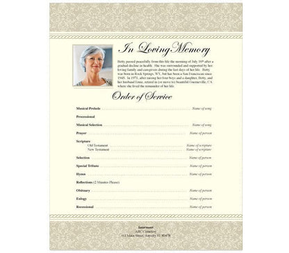 Alexa Funeral Flyer Template.