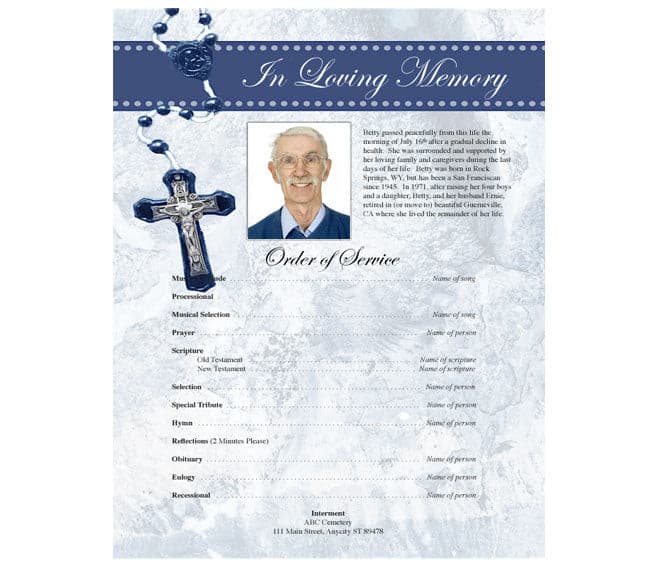 Crucifix Funeral Flyer Template.