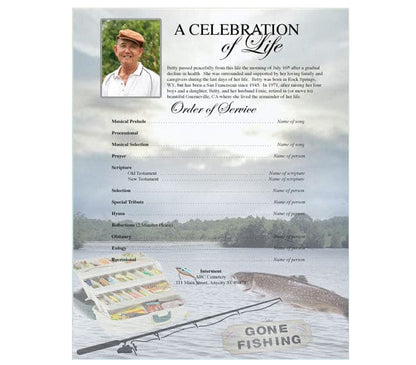 Angler Funeral Flyer Template.
