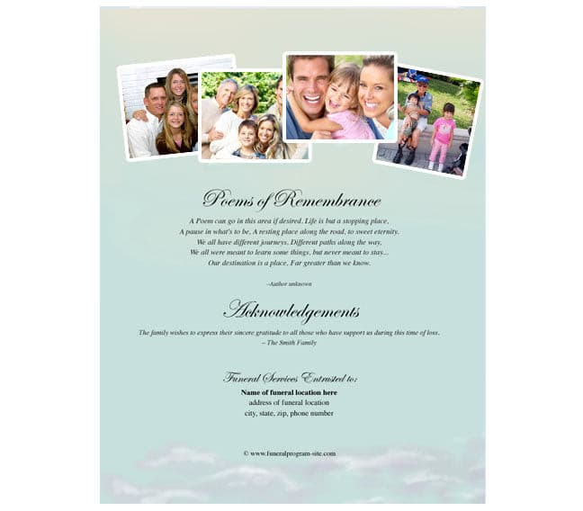 Angelina Funeral Flyer Template.
