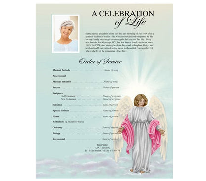 Angelina Funeral Flyer Template.