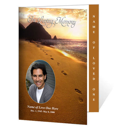 Footprints 4-Sided Graduated Funeral Program Template.
