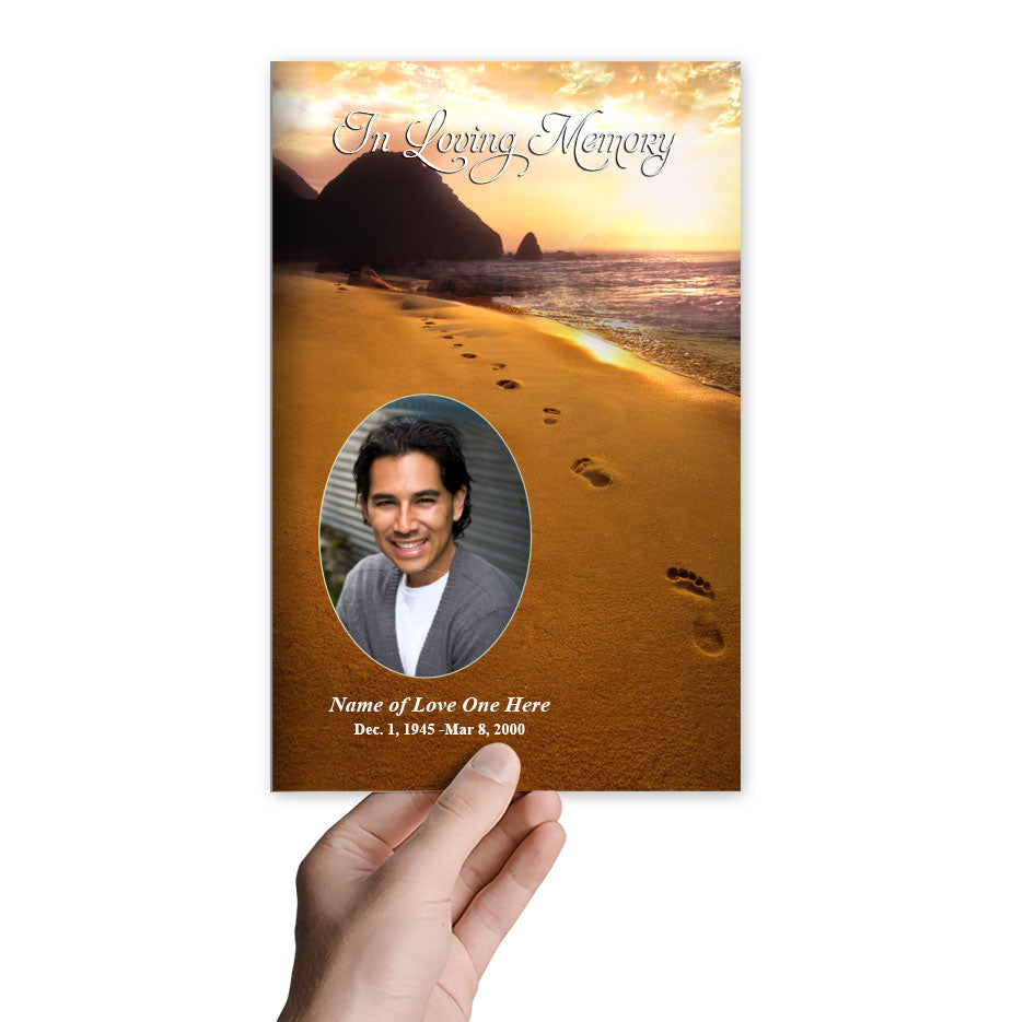 Footprints Funeral Program Template.