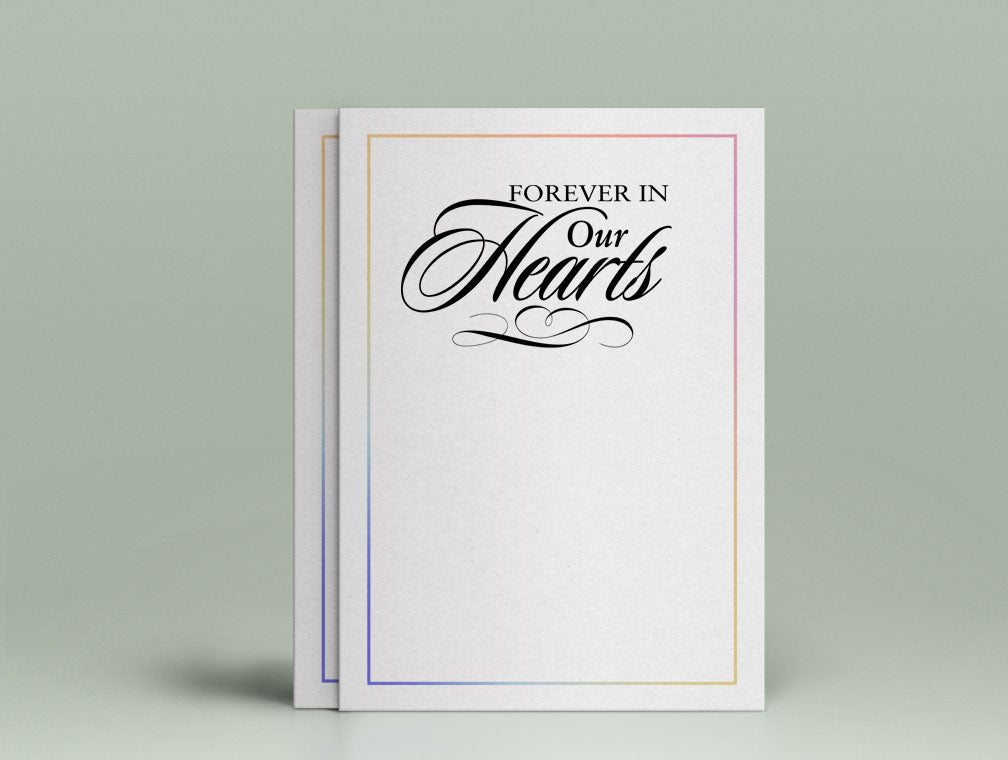 Forever In Our Hearts Funeral Program Title.